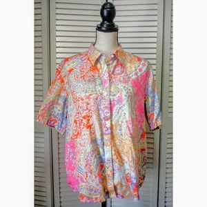 Ralph Lauren Paisley Button Down Blouse